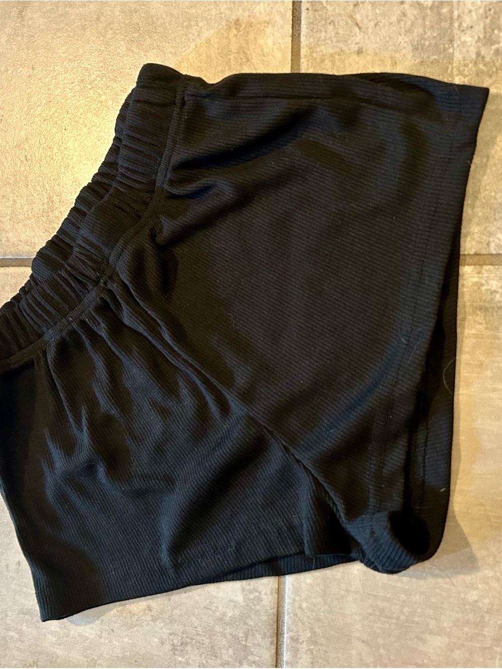 Black Women's Ribbed Lounge Shorts